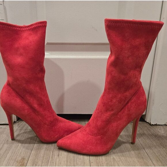 Olivia Ferguson Women's Elegant High Stiletto Heel Soft Faux Suede Boots sz 9 - Picture 8 of 14